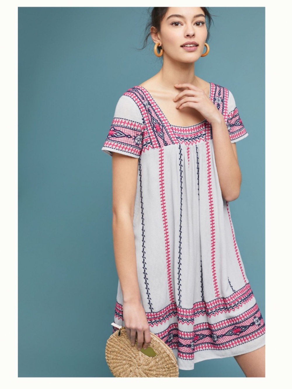 Anthropologie Maeve Ruidoso Embroidered Dress